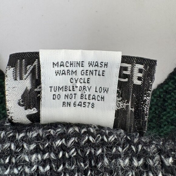 In Charge Vintage Sweater Womens L Red Green Gold Striped V Neck Holiday USA - Picture 6 of 11